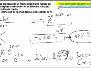 Fisica movimiento ondulatorio coeficiente de absorcion del medio
