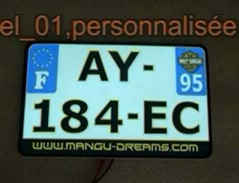 Plaques d'immatriculation lumineuses pour motos