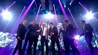 The X Factor 2012 Remaining Finalists James Arthur,Jahmene Douglas,Union J And Christopher Maloney  And Suprise Guest Rod Stewart sing Merry Xmas Baby - Semi-Final Results - The X Factor UK 2012