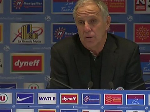 Conférence de presse Montpellier Hérault SC - AC Ajaccio : René GIRARD (MHSC) - Alex DUPONT (ACA) - saison 2012/2013