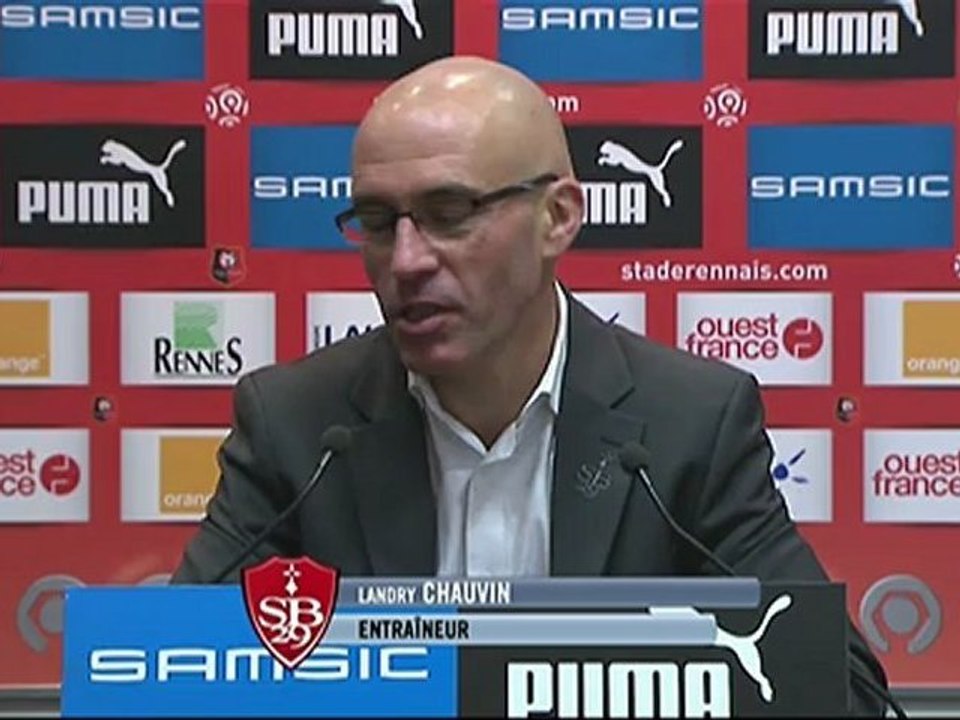 Conférence de presse Stade Rennais FC - Stade Brestois 29 : Frédéric  ANTONETTI (SRFC) - Landry CHAUVIN (SB29) - saison 2012/2013