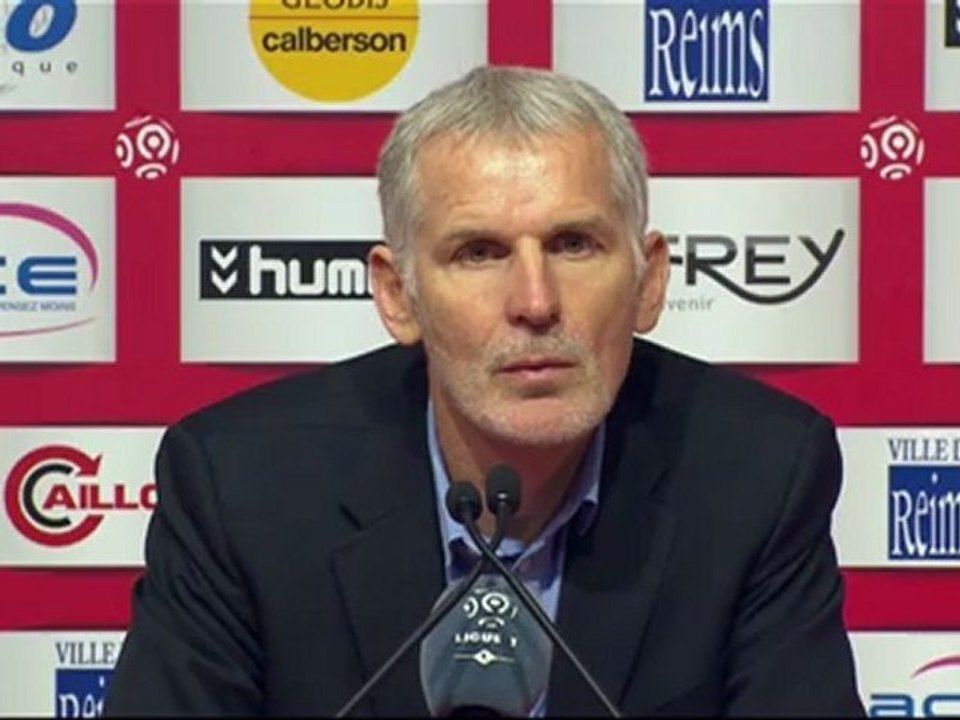 Conférence de presse Stade de Reims - Girondins de Bordeaux : Hubert FOURNIER (SdR) - Francis GILLOT (FCGB) - saison 2012/2013