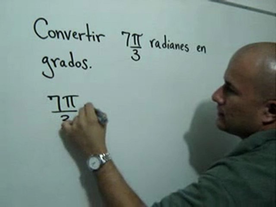 Conversión de radianes a grados X