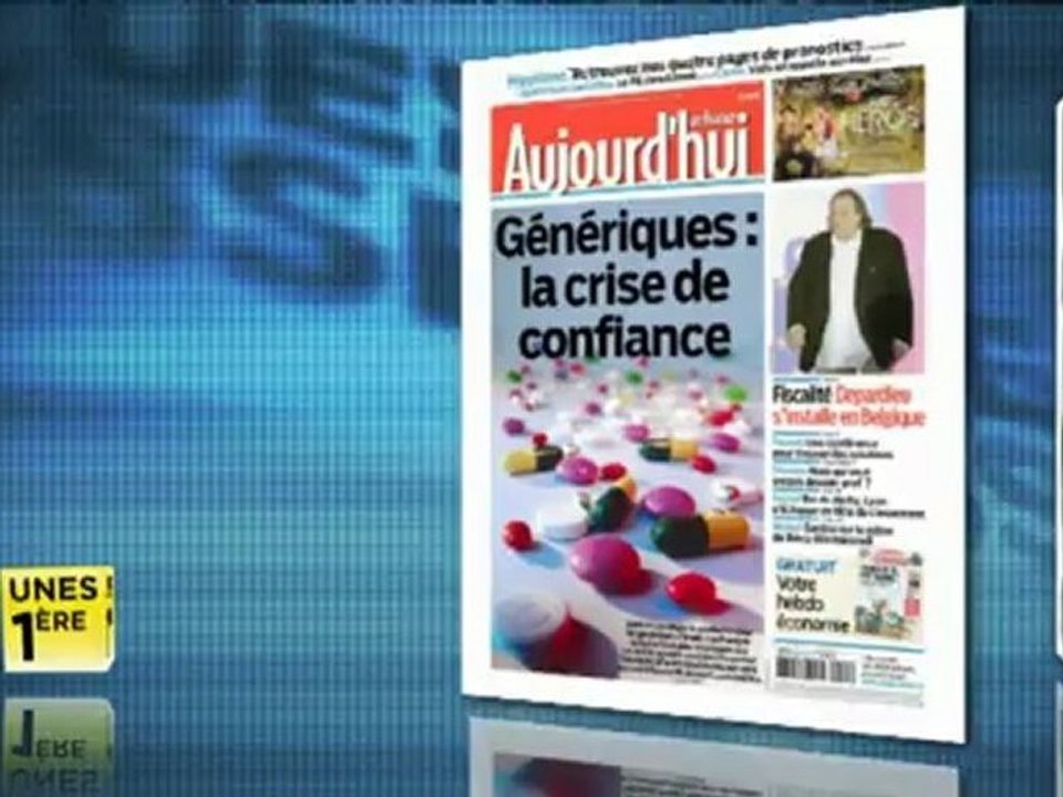 Revue de presse Unes 1ère - Lundi 10 décembre 2012
