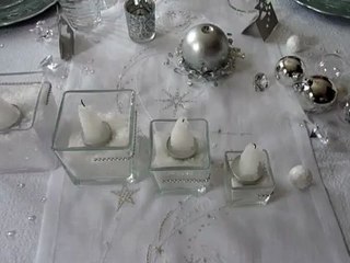TABLE DE NOËL ARGENT BLANC OURS POLAIRE