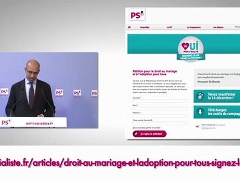 Harlem Désir présente la pétition pour le mariage et l'adoption pour tous