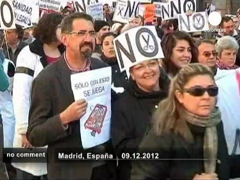 Spanish health care workers march against... - no comment