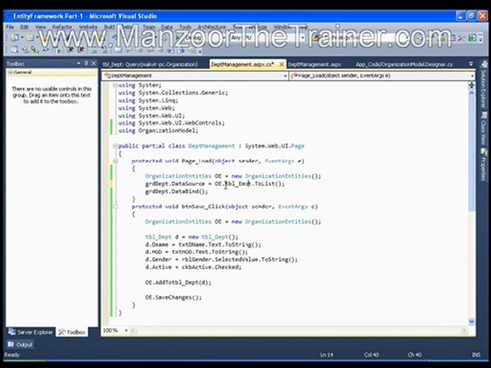 Ado.Net Entity Framework Part 4 of 15