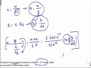 Quimica 1º bachillerato cantidad de sustancia ejercicio 2