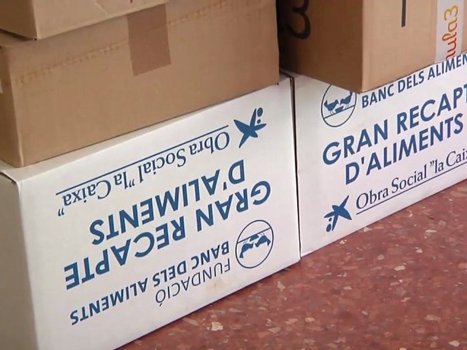 101212 recollida aliments gran recapte a l'escola Josep Pla de Sant Andreu de la Barca