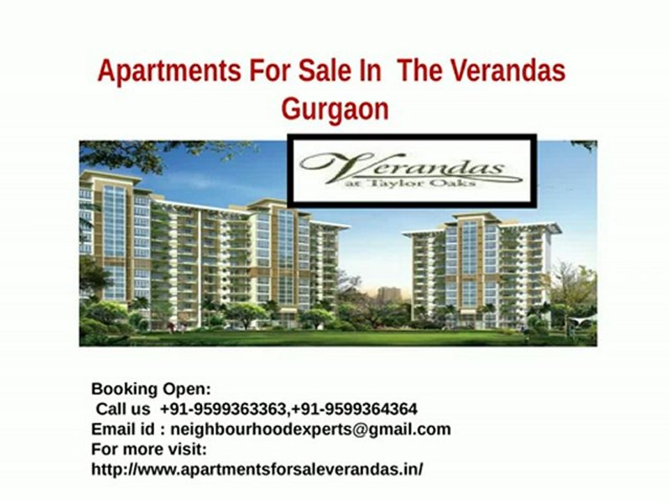 Apartments For Sale In The Verandas Gurgaon Call @ 9599363363