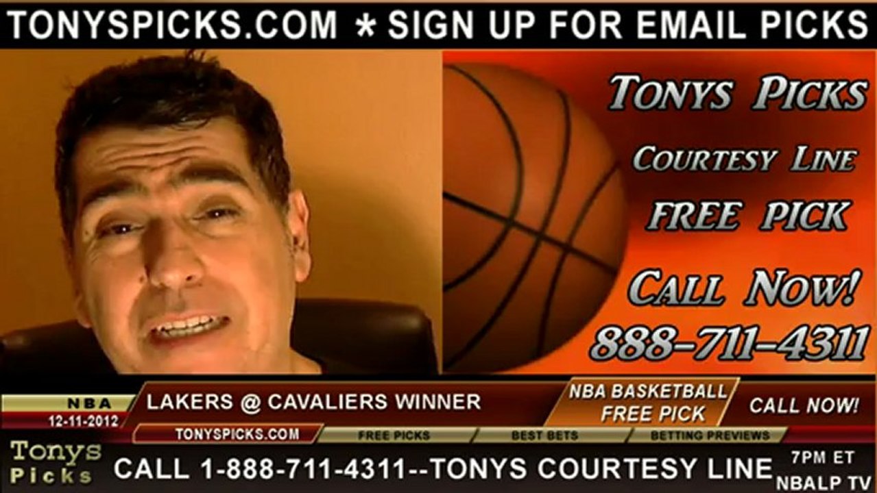 Cleveland Cavaliers versus LA Lakers Pick Prediction NBA Pro Basketball Preview 12-11-2012