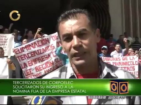 Tercerizados de Corpoelec protestan en Bolívar para exigir ingreso a la nómina fija