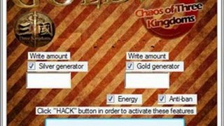 Chaos of Three Kingdoms Silver, gold, Energy Cheat Tool Download For Facebook