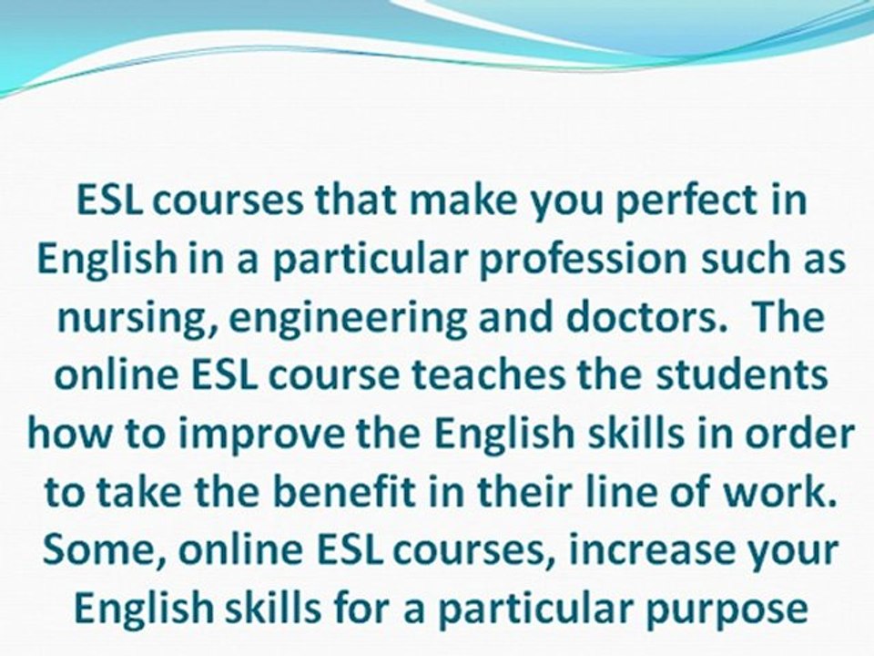 Benefits of online ESL courses