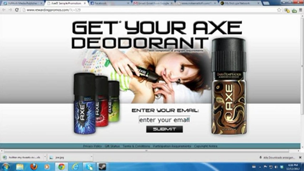 Free axe deodorant