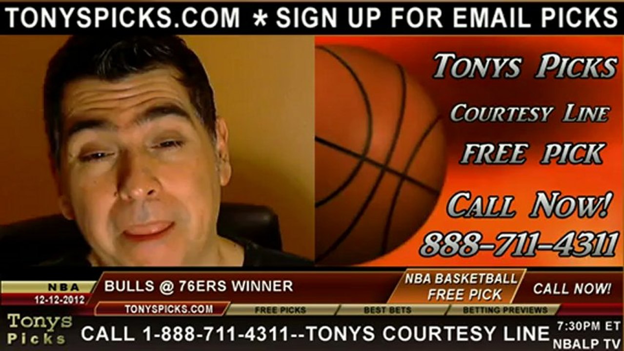 Philadelphia 76ers versus Chicago Bulls Pick Prediction NBA Pro Basketball Odds Preview 12-12-2012