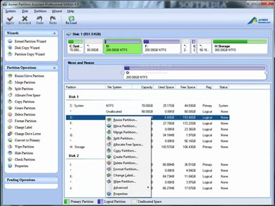 Aomei Partition Assistant Professional Trial Free