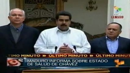Proceso postoperatorio de Chávez va a ser complejo y duro, dice Maduro