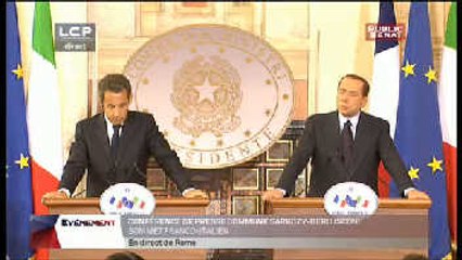 Évènements : Sarkozy - Berlusconi, Conférence de presse commune