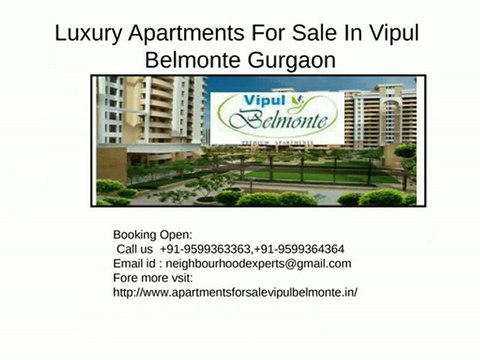 Luxury Apartments For Sale In Vipul Belmonte call@ 9599363363