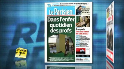 Revue de presse Unes 1ère - Jeudi 13 décembre 2012