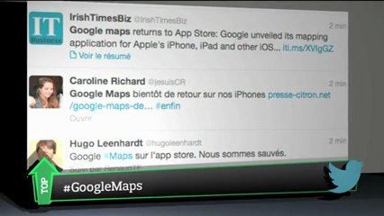 Top Médias : les internautes acclament le retour de Google Maps sur iPhone