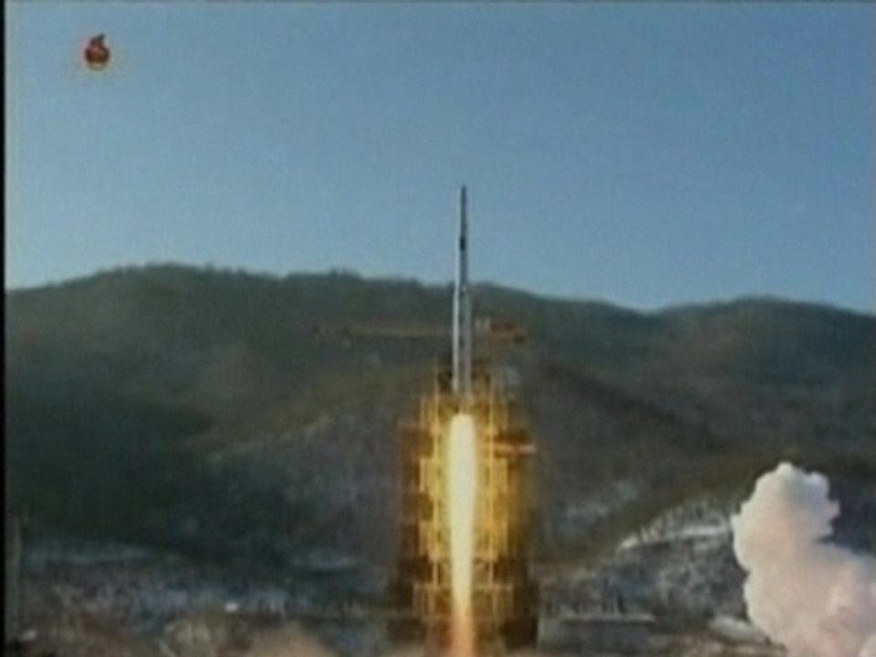 North Korean TV shows video of rocket launch