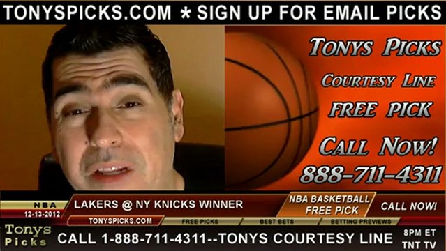 New York Knicks versus LA Lakers Pick Prediction NBA Pro Basketball Odds Preview 12-13-2012