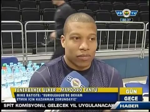 12 Aralık 2012 Fenerbahçe Ülker Cntu Maçı Öncesi Son Antrenmanını Yaptı ve Röportajlar