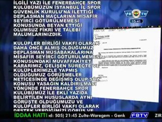 13 Aralık 2012 Fenerbahçe Spor Kulubü'nden Bilgilendirme