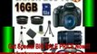 Canon EOS Rebel T3 12.2 MP CMOS Digital SLR with 18-55mm IS II Lens (Black) + Canon EF 75-300mm f/4-5.6 III Telephoto Zoom Lens + 58mm 2x Telephoto lens + 58mm Wide Angle Lens (4 Lens Kit!!!) W/16GB SDHC Memory + Extra LPE10 Battery/Charger + 3 Piece Filt