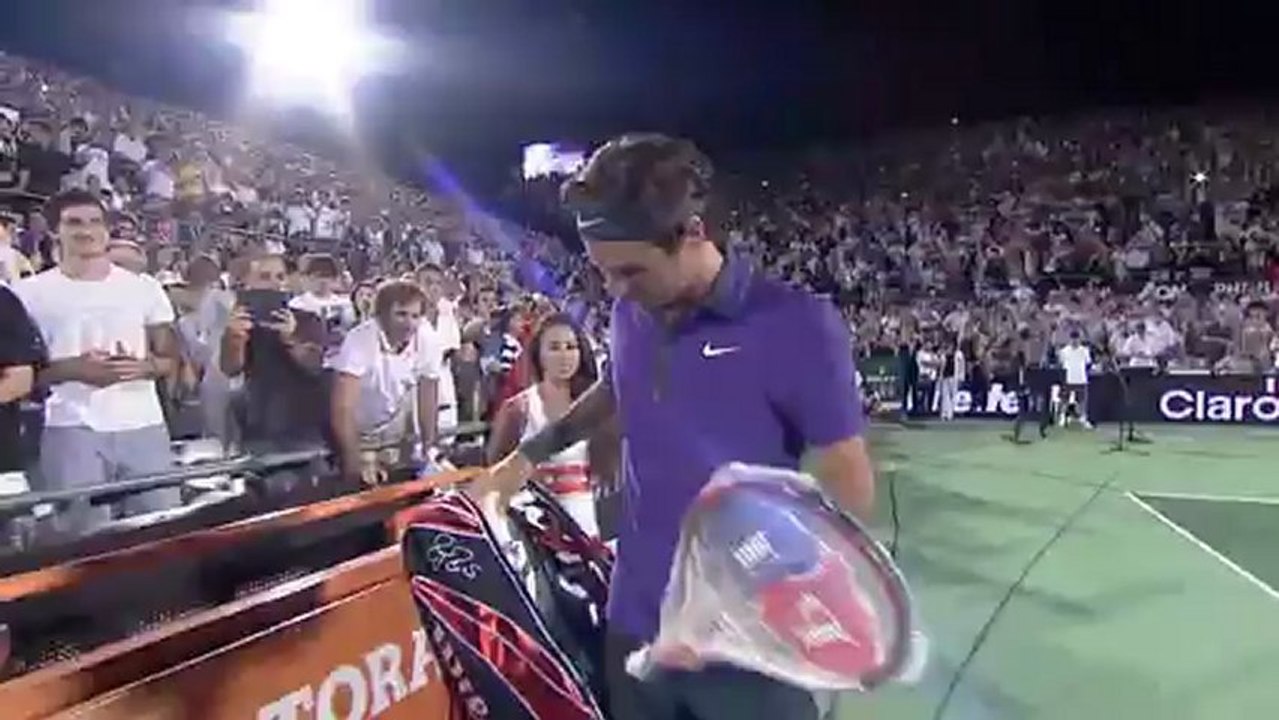 Así entraban Juan Martín Del Potro y Roger Federer al Estadio Pipa Tigre 12.12.12