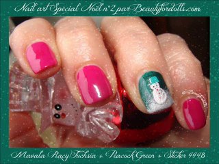 Nail Art de Noël - Bonhomme de neige par Beautyfordolls