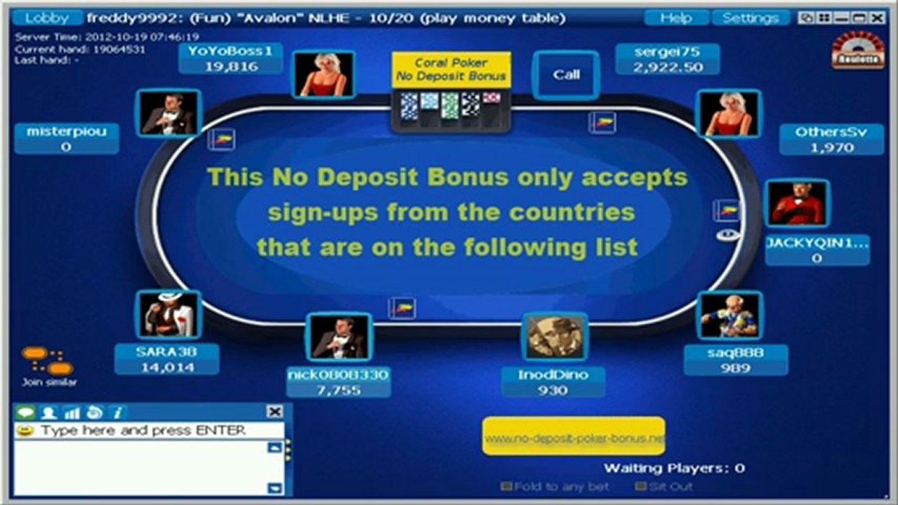 VIdeo Review of the Coral Poker No Deposit Bonus