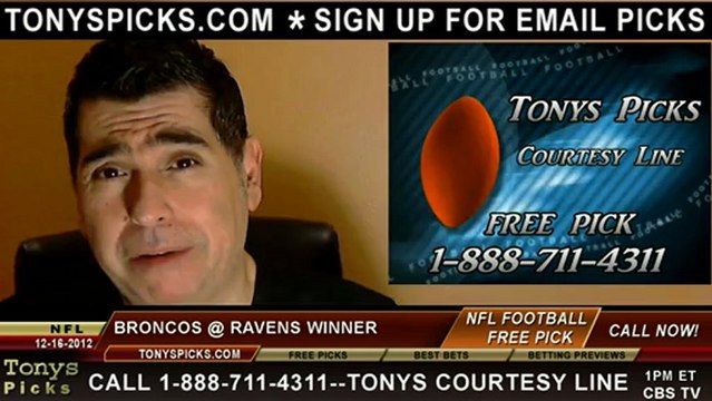 Baltimore Ravens versus Denver Broncos Pick Prediction NFL Pro Football Odds Preview 12-16-2012