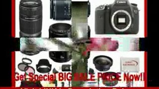 Canon EOS 7D DSLR Camera with 3 Canon Lens Pro Pack: Includes - Canon EF-S 18-55mm f3.5-5.6 IS - Canon EF-S 55-250mm f/4-5.6 IS Autofocus Lens - Canon EF 50mm f1.8 II Autofocus Lens, Also Includes Deluxe Carrying Case, 2 Extra Batteries & Travel Charger,