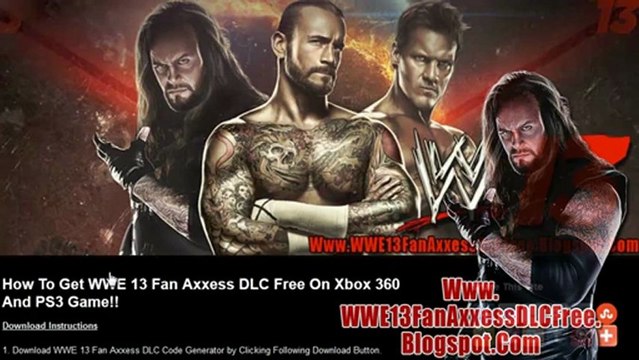 WWE 13 Fan Axxess Pass DLC Unlocks Free Xbox 360 - PS3
