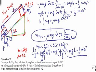 Energía y trabajo 1º Bachillerato ejercicio 5