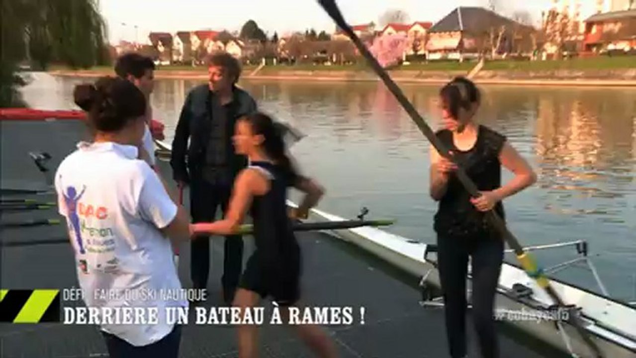 EM27 Défi : faire du ski nautique derrière un bateau à rames