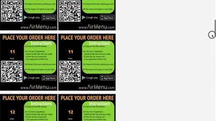 Create and Print QR Codes with Airmenu