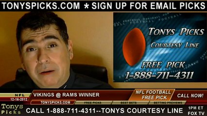Minnesota Vikings versus St Louis Rams NFL Pro Football Pick Prediction 12-16-2012