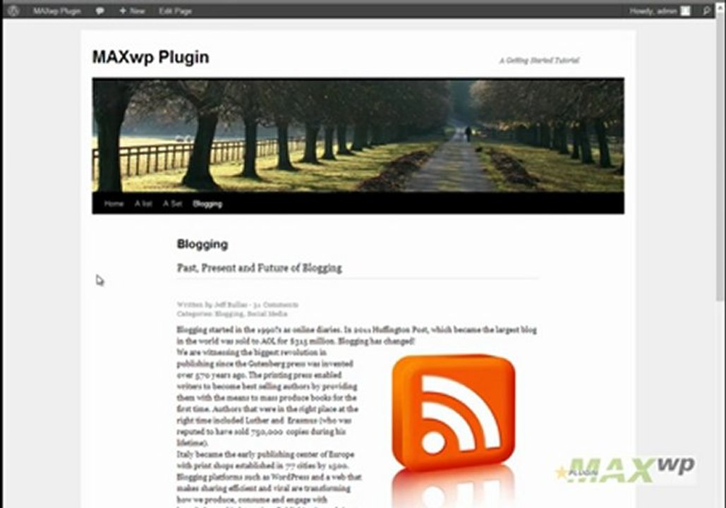 MAXwp Plugin Tutorial