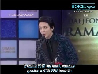 [Sub Español]121208 Discurso de Yonghwa  en los K-Drama Awards