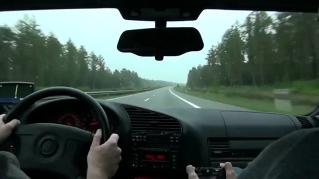 BMW M3 e36 at high speed on the Autobahn 320kmh!!!