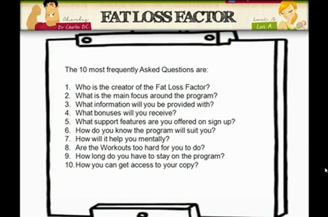 Fat Loss Factor FAQ and answers - Question 5.mp4