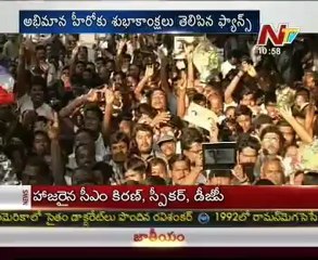 Fans celebrations near Rajinikanth's house in chennai