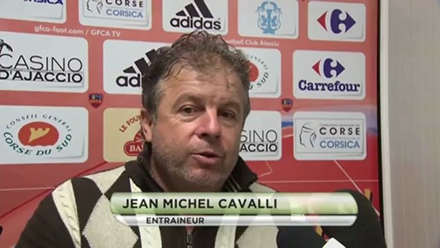 Conférence de presse GFC Ajaccio - Stade Lavallois : Jean-Michel CAVALLI (GFCA) - Philippe HINSCHBERGER (LAVAL)