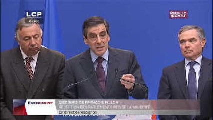 Évènements : Discours de François Fillon à la réception des parlementaires de la majorité