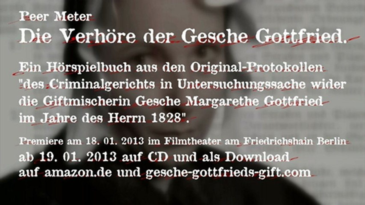 TRAILER Hörspielbuch 'Die Verhöre der Gesche Gottfried' - ein Kammerspiel des  Grauens
